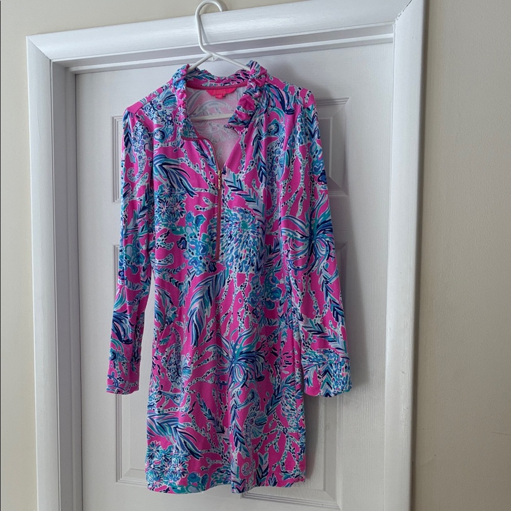 Lilly Pulitzer Pink and Blue Long Sleeve Dress